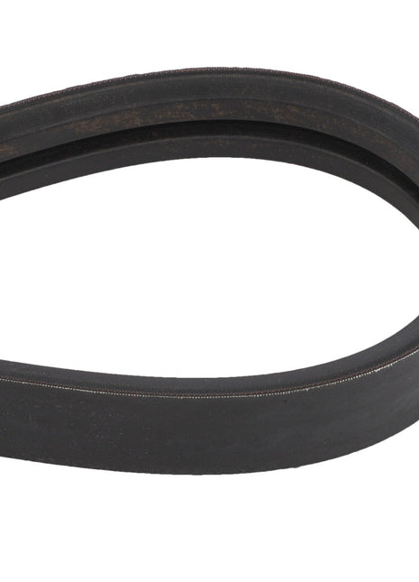 A close-up of the AGCO Belt - Acw1675850, a black, V-shaped rubber belt commonly used in machinery or automotive engines.