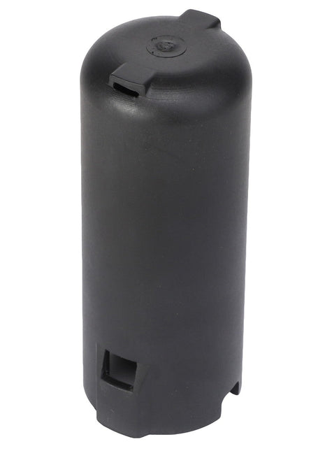 The AGCO Ultrasonic Sensor Cover (AG332174) is a black, cylindrical plastic object with a flat and slightly rounded top, featuring a small slot and indentation near the base. Note that there is no current product description information available.