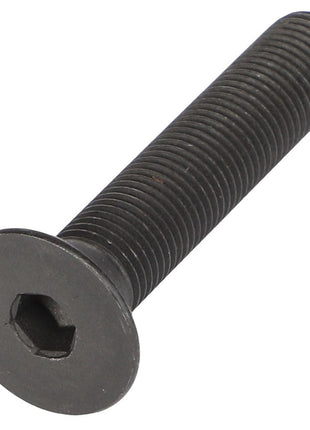 A finely threaded, black AGCO hex socket head bolt with a countersunk head, product AG522486.