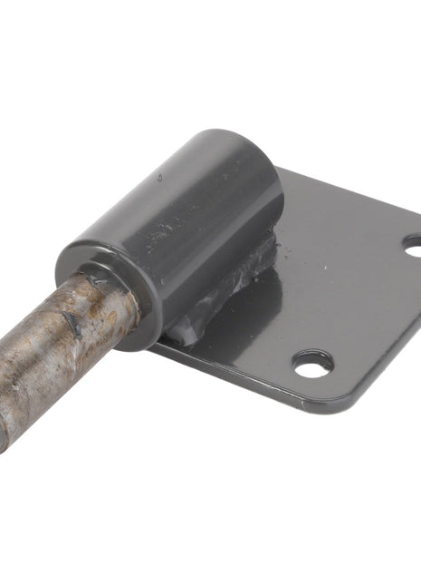 Introducing the AGCO Bracket - Acw1806500: A metal hinge designed with a cylindrical rod and a rectangular base that features two holes for mounting. Unfortunately, no additional product description information is currently available.