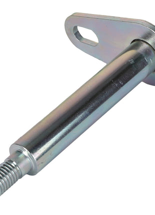 The AGCO Pin - Acw1973920 is a metal bolt with a threaded end and a flat, elongated head featuring an oblong hole.