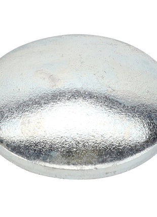 A shiny, smooth, silver-colored metal cap or disc with a slightly domed surface against a white background. This is the AGCO PLUG - LA10159001 by the brand AGCO. No current information available regarding its specifications.