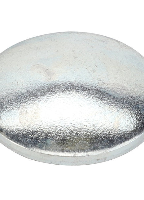 A shiny, smooth, silver-colored metal cap or disc with a slightly domed surface against a white background. This is the AGCO PLUG - LA10159001 by the brand AGCO. No current information available regarding its specifications.