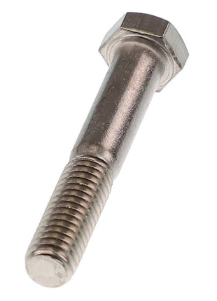 A close-up of the AGCO | HEXAGONAL HEAD BOLT - AG522969, featuring a threaded shaft and a hexagonal head, isolated on a white background. Product description information is currently unavailable.