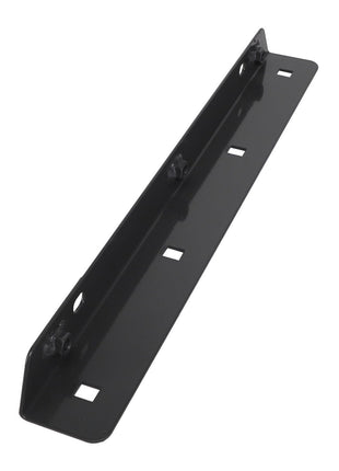 The AGCO | Angle - Acx258889A, by AGCO, is a black metal mounting bracket featuring multiple holes and a right-angled edge. No current product description is available.