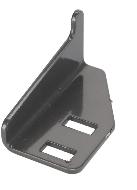 AGCO | Position Sensor - Acx2473670 mounting bracket with a black finish, featuring two rectangular cut-outs on the base and a raised flange with a hole for attachment. No current product description information is available.