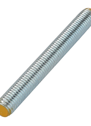 An AGCO Stud Bolt - Acp0670080, a cylindrical metal rod featuring evenly spaced threads and commonly employed in construction or machinery, displayed against a plain background.