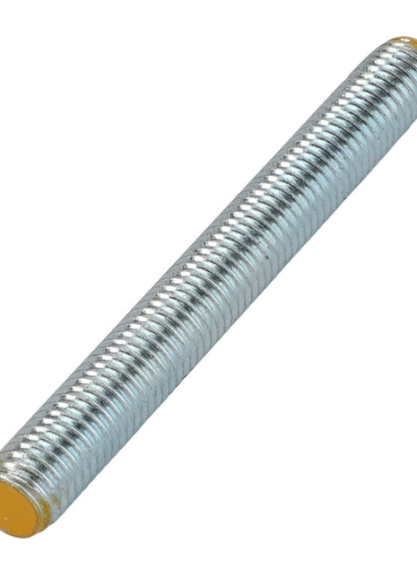An AGCO Stud Bolt - Acp0670080, a cylindrical metal rod featuring evenly spaced threads and commonly employed in construction or machinery, displayed against a plain background.