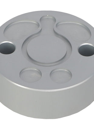 Product Description: The AGCO | LID - AL10550331, a cylindrical silver metal lid featuring multiple varying-sized circular indentations on its top surface. There is currently no additional product description information available for this item.