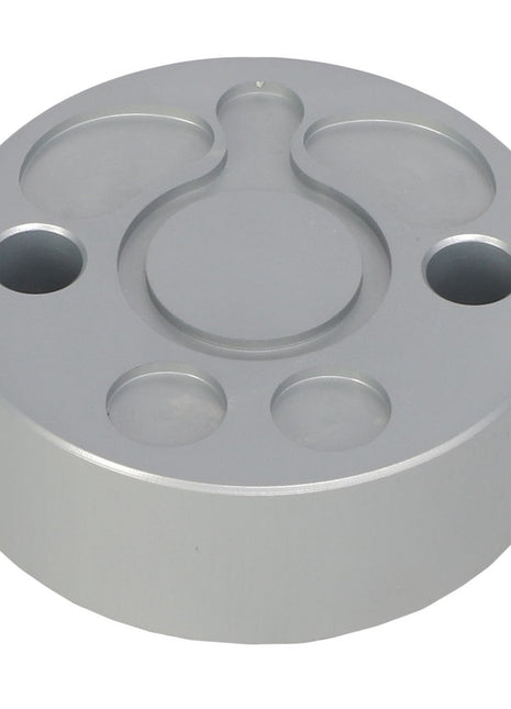 Product Description: The AGCO | LID - AL10550331, a cylindrical silver metal lid featuring multiple varying-sized circular indentations on its top surface. There is currently no additional product description information available for this item.