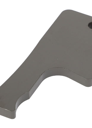 The AGCO Tab Lock - Acx2802530 is a metal lever featuring a curved handle and a hole at one end, commonly utilized in machinery or tools. Further product description information is currently unavailable.