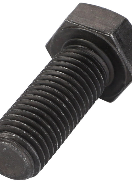 A close-up image of the AGCO Hexagonal Head Bolt - Acw9114140 with a threaded shaft. The metallic bolt, branded by AGCO, is oriented at a slight angle. No current product description information is available.