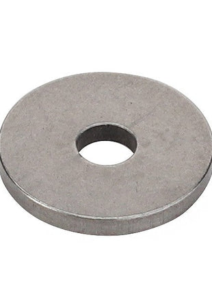 The AGCO | Disc - F010200710756 is a flat, circular metal washer featuring a central hole, meticulously crafted by AGCO for perfect balance and stability.