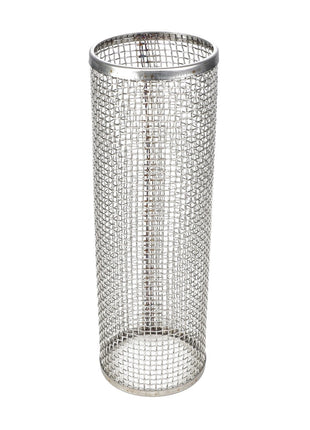 The AGCO | Mesh - Ag052355, an exceptionally crafted cylindrical metal mesh filter with open top and bottom, is ideal for straining or filtering in various industrial applications.