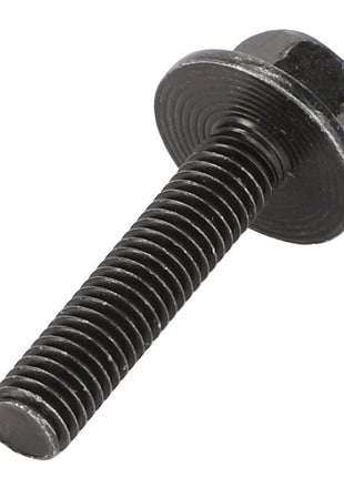 The AGCO | HEXAGONAL HEAD BOLT - F717200180020, a black hexagonal bolt with a threaded shaft, is commonly used in construction and mechanical applications. Currently, no additional product description information is available.