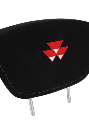 Black AGCO backrest extension, featuring a red triangular logo and two metal support rods. No current product description information is available. Model: Acw2160240.