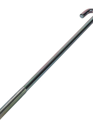 Introducing the AGCO | J Bolt - Acw1432060, a versatile metal fastener from the renowned brand AGCO, featuring threading on one end and a curved hook on the other. This J-bolt is commonly used for securing structures or objects.