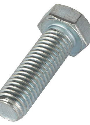 Close-up image of the AGCO Hexagonal Head Bolt - Acp0021980 with a metallic threaded shaft and hexagonal head, positioned diagonally against a white background. No current product description available.