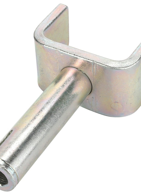 The AGCO Pin - La321980250 is a robust metallic U-bolt featuring a cylindrical shaft and threaded hole, designed for securely fastening various objects or structures together with ease and efficiency.
