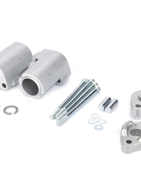 A set of metal automotive parts, including bolts, washers, and connectors from the AGCO brand, arranged on a white background. The product name is "AGCO | KIT, ASSEMBLING - AL313262." No current product description information is available.