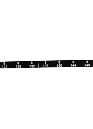 The AGCO | DECAL - AG309500 is a black measuring tape with white markings displaying measurements in centimeters, ranging from 120 to 152. No current product description information is available.