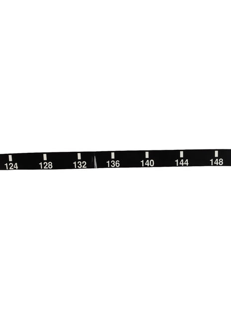 The AGCO | DECAL - AG309500 is a black measuring tape with white markings displaying measurements in centimeters, ranging from 120 to 152. No current product description information is available.