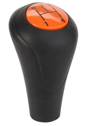 Currently, no product description is available, but here's a close-up of the AGCO Knob - Acp0517160, featuring a black and orange manual gear shift knob with the gear positions labeled on the top.