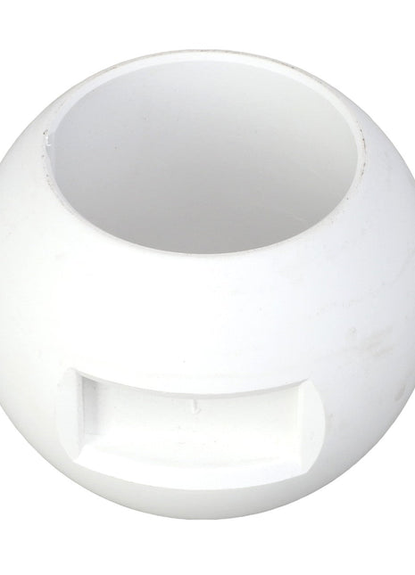 The AGCO | Ball Valve - Ag000794, a white spherical object featuring an open top and a rectangular cutout on one side, currently has no product description available.