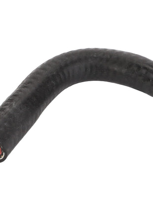 The AGCO | Pressure Hose - Acw2841510, a black, flexible, curved rubber hose with a red inner lining, is currently listed with no product description information available.