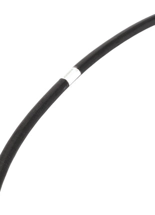 The AGCO Brake Hose - Acw2842740 is a black rubber hose with a slight curve and features a white label near the center. No current product description information is available.