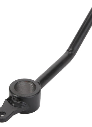 Currently, there is no detailed product description available for the AGCO | Lever - Acp0337480 by AGCO. This black metal lever features a circular base with a hole and an extended handle that has a slight bend at the end.