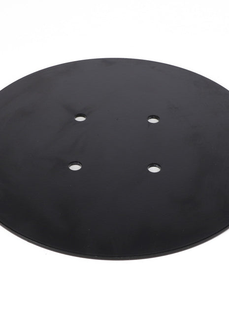 Introducing the AGCO Blade, a 10-inch round, black rubber disc with four evenly spaced holes in the center—ideal for various applications. If you have any questions or need assistance with ordering the AGCO Blade (ACP0016990), our support team is here to help.