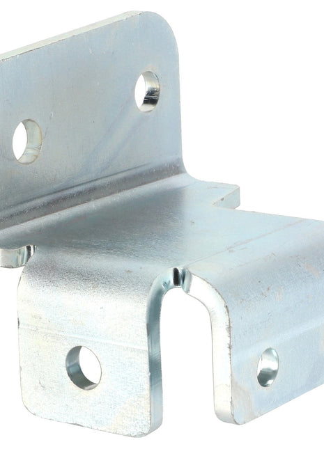 The AGCO | Bracket - Acp0334670, a durable metal bracket with five holes, is perfect for securing or mounting purposes. It features a right-angle bend and a convenient cutout on one end, ensuring versatile application.