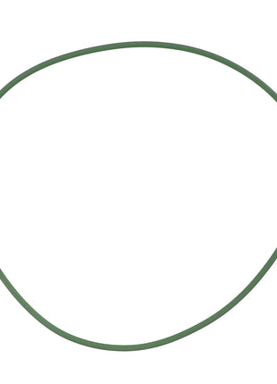 An AGCO | O-Ring - Acp0346890, a green rubber band by AGCO, is viewed from above on a plain white background, taking on an irregular, slightly oval shape.