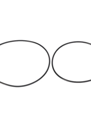 Two black rubber gaskets, one larger and one smaller, placed side by side on a white background. Product: AGCO | SEAL KIT - AG335177 by AGCO. No current product description information is available.

