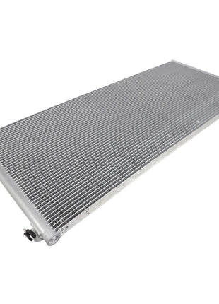 A sleek, silver AGCO Cooler Condenser - Acw1153960 lies elegantly on a pristine white background.