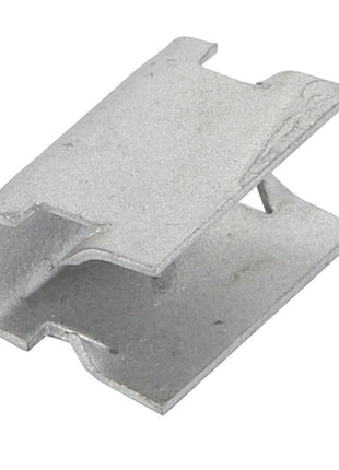 A close-up image of the AGCO | Clip - Acp0328660, showcasing its simple, industrial design. The rugged steel clip features a bent shape and belongs to the renowned AGCO brand.