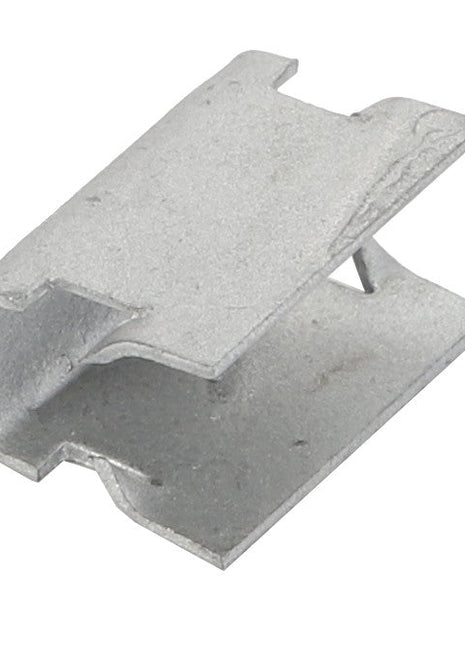 A close-up image of the AGCO | Clip - Acp0328660, showcasing its simple, industrial design. The rugged steel clip features a bent shape and belongs to the renowned AGCO brand.