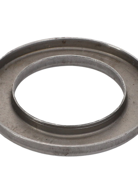 The AGCO | CUP - V30385210, a product by AGCO, is a circular metal ring with a smaller concentric ring inside, resembling a washer or spacer component.