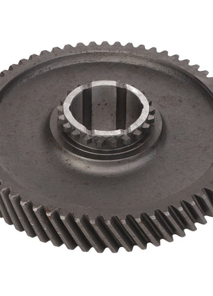 A finely crafted AGCO | Helical Gear - Acw1715530 with evenly spaced teeth and a central hole, viewed from an oblique angle.