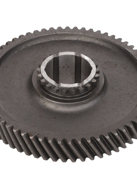 A finely crafted AGCO | Helical Gear - Acw1715530 with evenly spaced teeth and a central hole, viewed from an oblique angle.