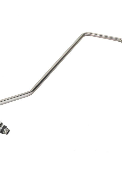 The AGCO | Tube - Acw104339A by AGCO features a robust metal construction with angled bends and precision-engineered fittings on both ends, isolated against a crisp white background.