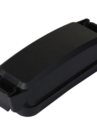 AGCO | COVER - ACP0239940 by AGCO: A black, rectangular plastic casing with two built-in clips on the sides, perfect for secure and streamlined use.