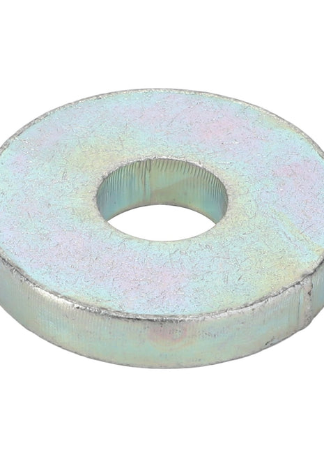 Introducing the AGCO | Special Washer - Acw7492920: a premium metallic washer with a central hole. This product features a shiny, slightly iridescent surface, courtesy of the trusted AGCO brand.
