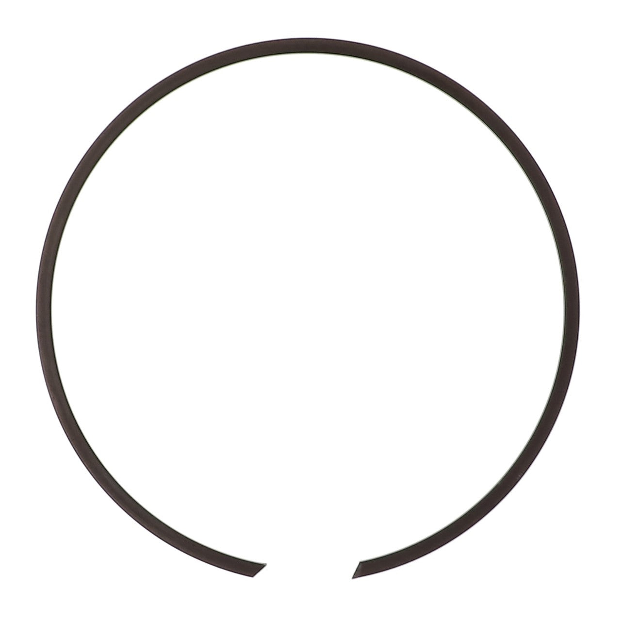 An AGCO Snapring (Acp0445850) in a sleek black circular design with a small gap at the bottom, elegantly set against a pristine white background.