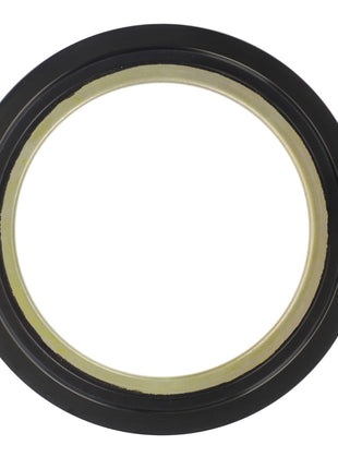 The AGCO Oil Seal, Final Drive - 4305964M1, features a circular black rubber exterior and a beige inner ring. This genuine AGCO component is essential for automotive and mechanical applications, particularly suited for final drive components in Massey Ferguson models. It ensures optimal performance and durability.