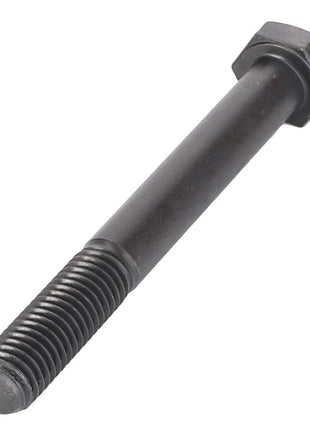The AGCO | Hexagonal Head Bolt - 3009937X1 is a single black bolt featuring a hexagonal head, partial threading, and a smooth shank portion. No current product description available.