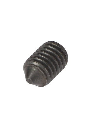An image of the AGCO SETSCREW - AL5005433, a small metal set screw with a conical tip and helical threads, is provided. No current product description information is available for this item.