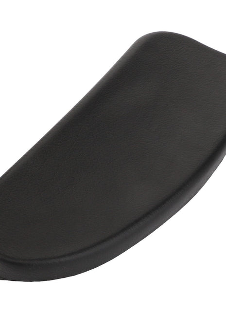 A sleek black, ergonomically shaped armrest cushion designed for office chairs, the AGCO | ARMREST - D28982525 by AGCO is elegantly showcased against a pristine white background.