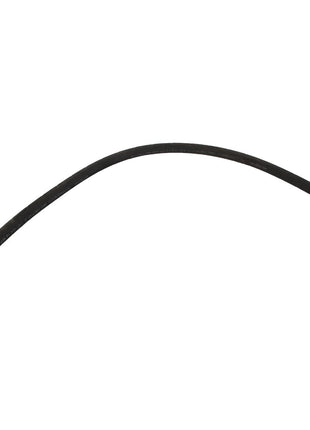 The AGCO HOSE - AL1103187 is a flexible black rubber hose equipped with metal connectors on both ends, ideal for fluid or gas transfer applications.